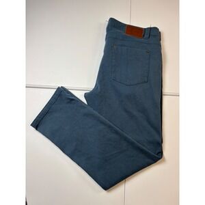 Flylow Gear Habitat Pant Jean Blue Teal Straight Leg Stretch Cotton Size 34